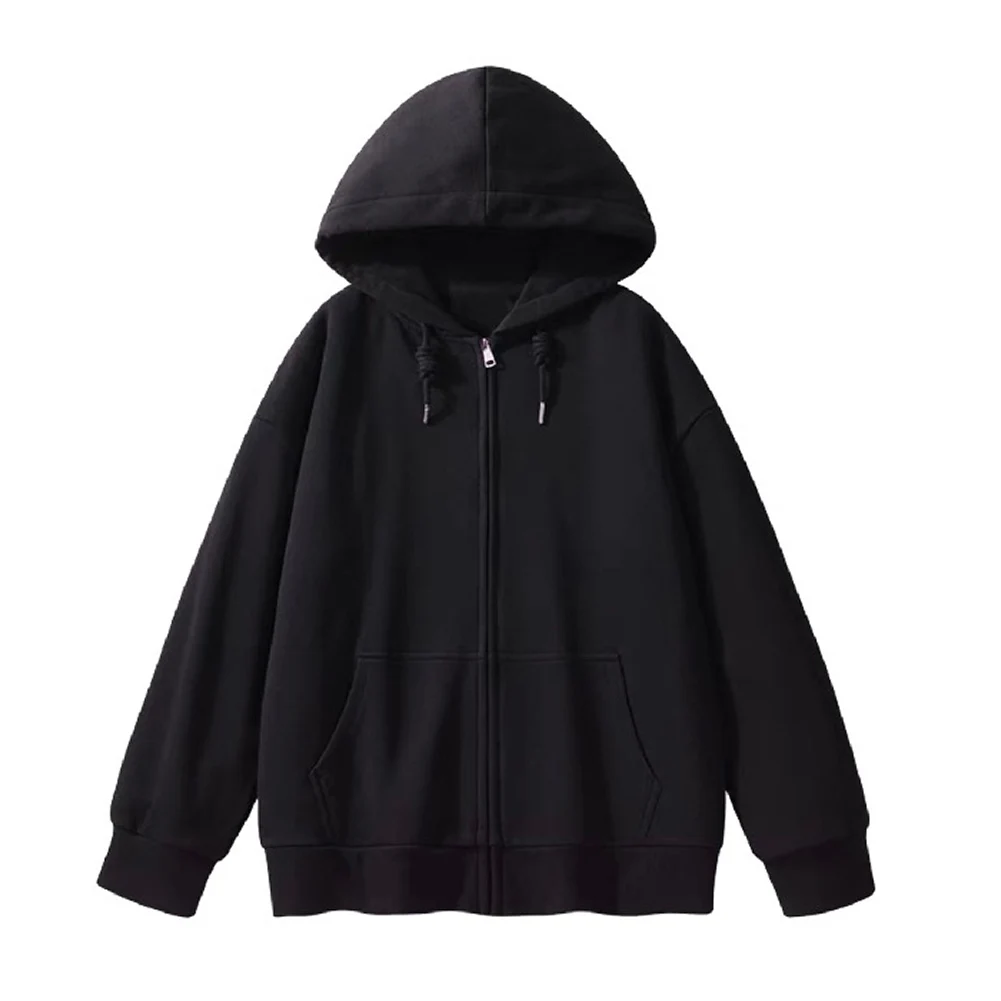 Female Winter Jacket 42 M Women Hooded Cardigan Solid Pattern Polyester Fabric Medium Elasticity Fashion Style