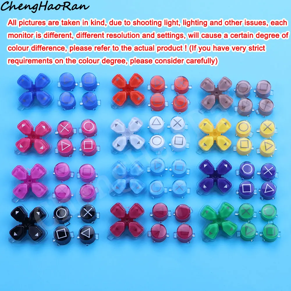 1 Set Plastic Jelly Buttons ABXY & D-pad Trigger Buttons For PS5 Game Controller Repair Replacement Accessories