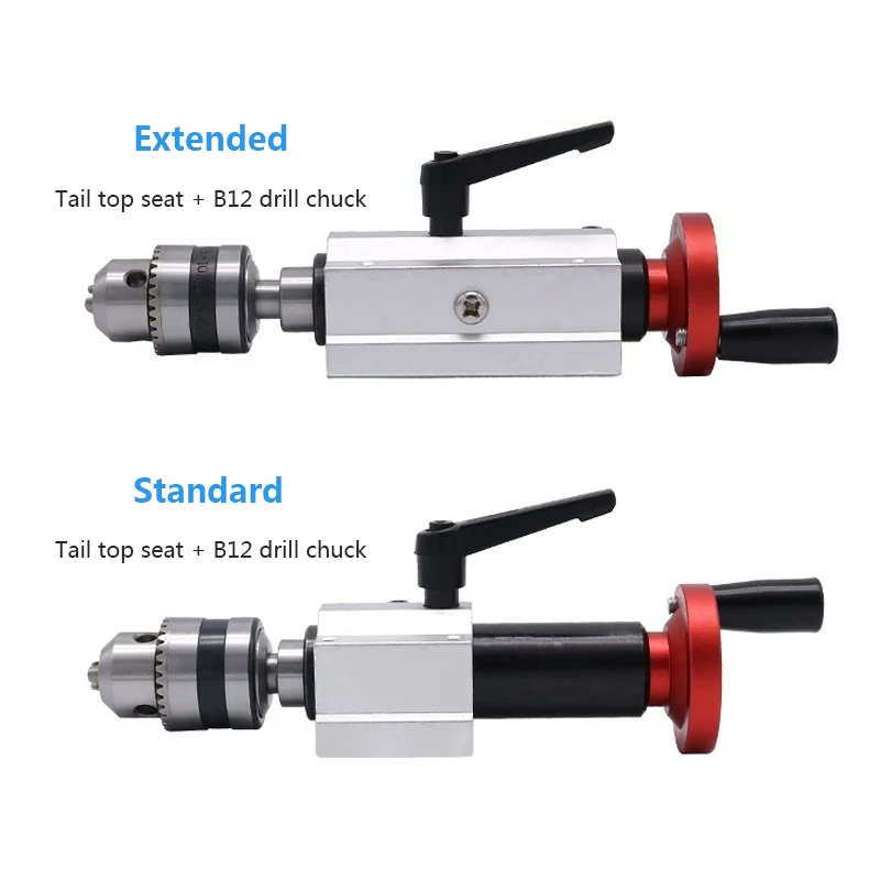 Micro Lathe Accessories Drilling Tailstock Live Center Mini Beads Machine Woodworking Lathe Retractable Tail Top Seat B12 Chuck