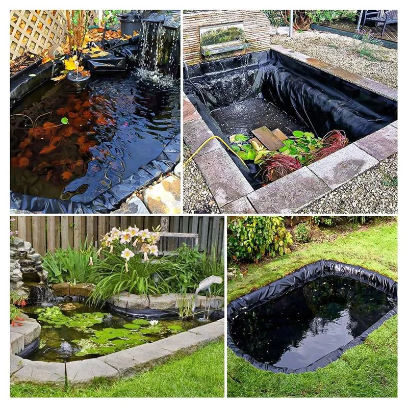 بطانة بركة 7 × 10 أقدام HDPE بطانات بركة السمك للبرك الخارجية، بطانة بركة للشلال، أسماك سوداء
