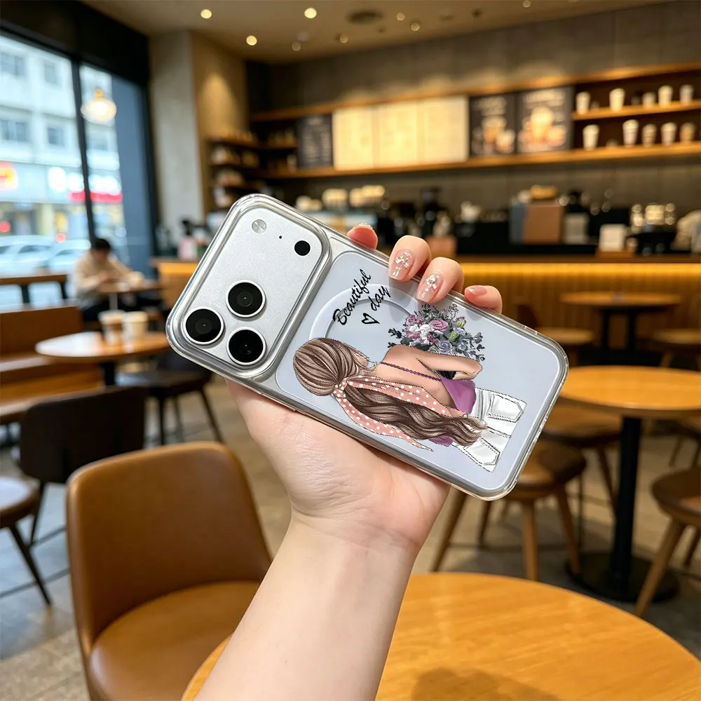 Girl Holding Flower In Hand Print Phone Case For iPhone 17 16 15 14 13 12 11 Pro Xs Max Plus Air Mini XR X 17e 16e Magsafe Cover view 4