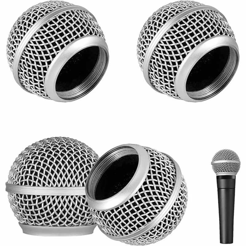 2Pcs Microphone Grille Replacement Mic Microphone Head Grill Head Mount Wired Wireless Microphone Accessories for SM58