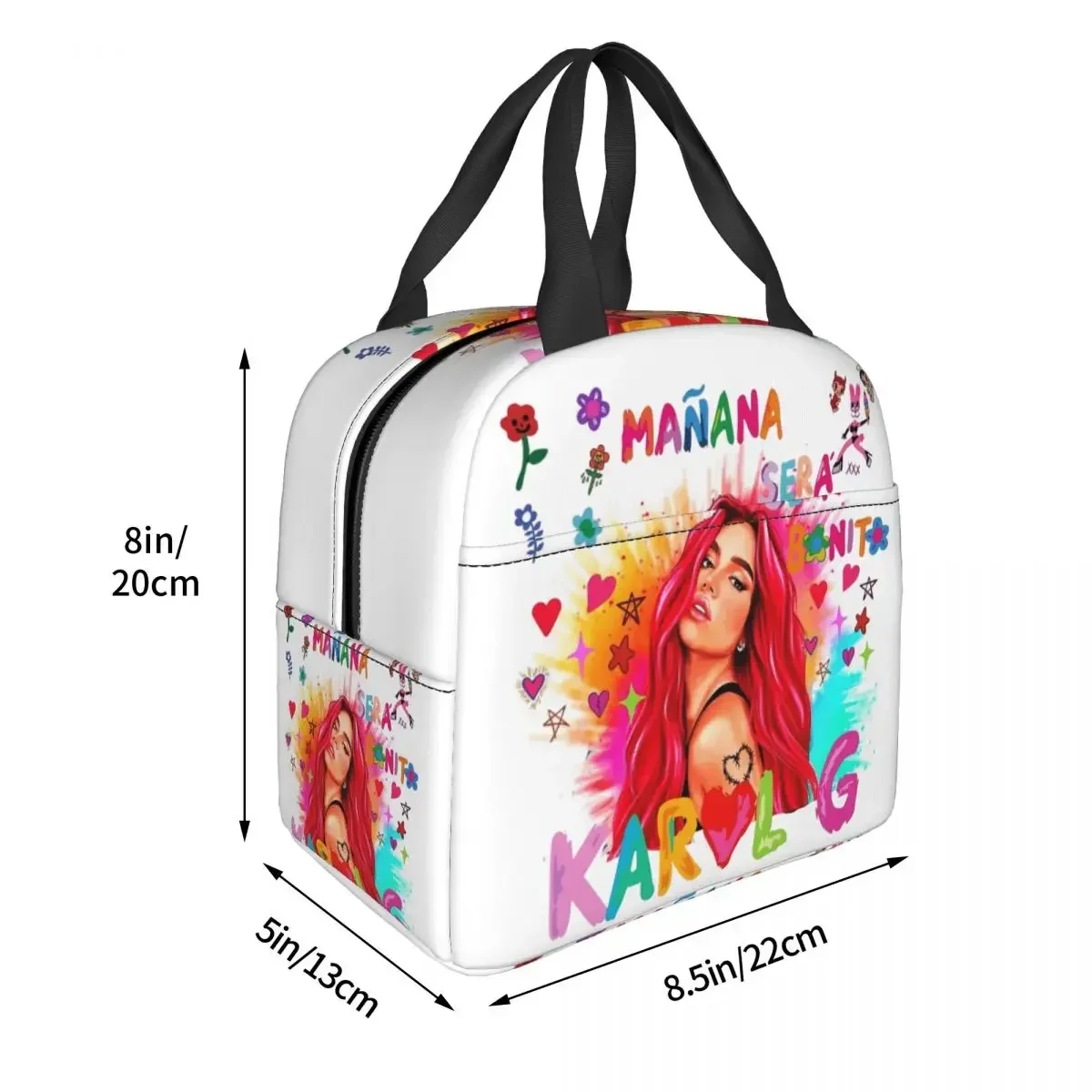 Karol G Bichota Music Singer Insulated Lunch Bags Cooler Bag Meal Container Leakproof Tote Lunch Box Food Bag School Travel