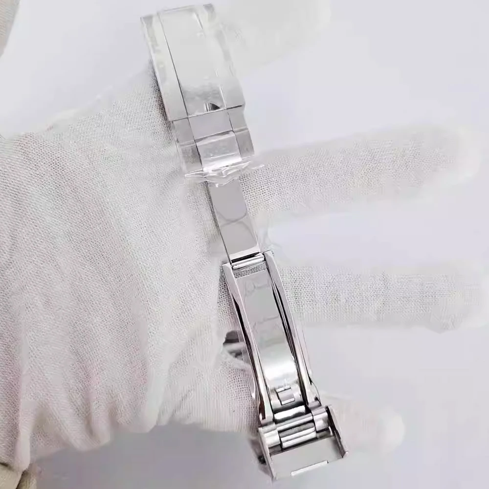 حافظة ساعة 39 ملم + حزام ساعة من الفولاذ المقاوم للصدأ، ملحقات حافظة VK63 من زجاج الياقوت، لحركة كوارتز VK63، قرص مناسب 29.5 ملم