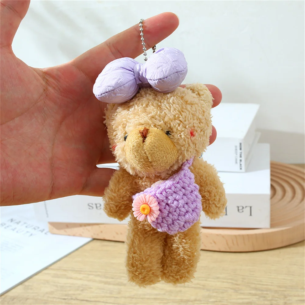 11cm blush urso brinquedo de pelúcia chaveiro bonito urso de pelúcia plushie animal de pelúcia bonecas mochila acessórios chaveiro pingente presente