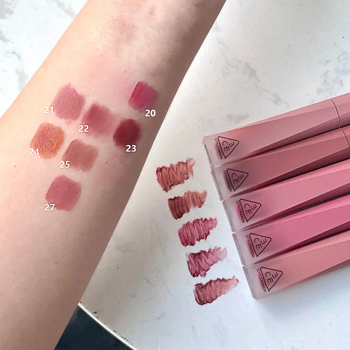 3CE VELVET LIP TINT PLUSH(20-27),Plush Cushiony Lip Texture​,Buildable Color Payoff,Korean Cosmetic,Korean Makeup