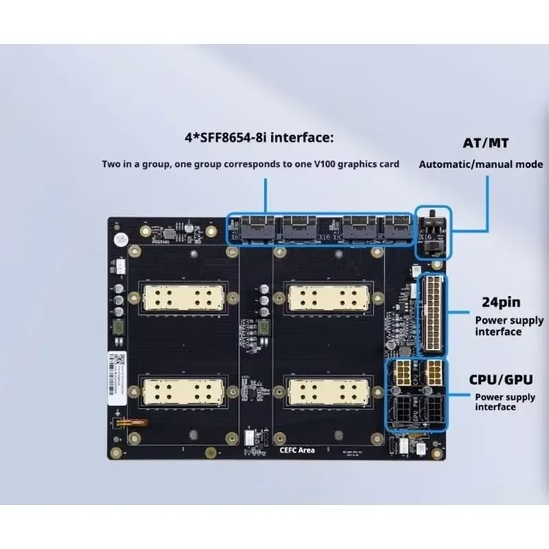 for V100 Sxm2 GPU Adapter Board with PLX8749 Chip Supports NVLink Lite Dual Card Connection 300g Lightweight Design High