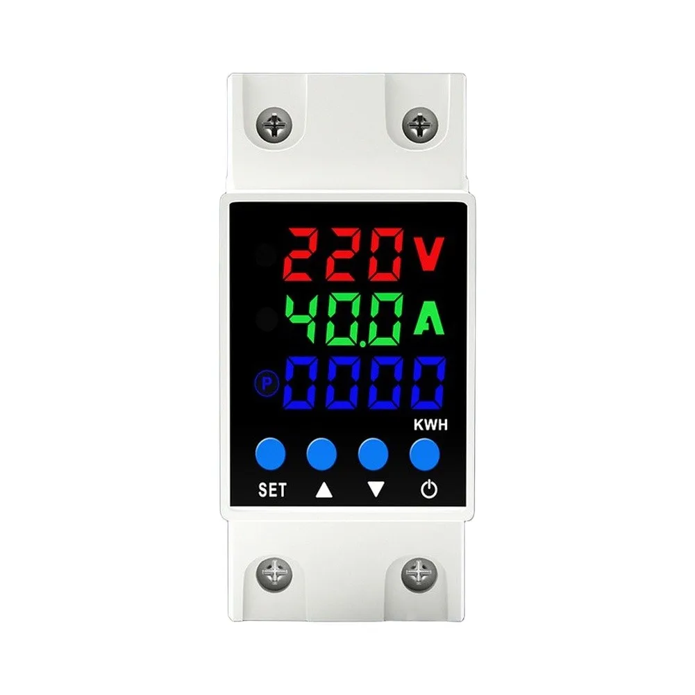 Intelligent 63A Circuit Protection Device with Overvoltage Undervoltage Overcurrent Sensing and Display Readout