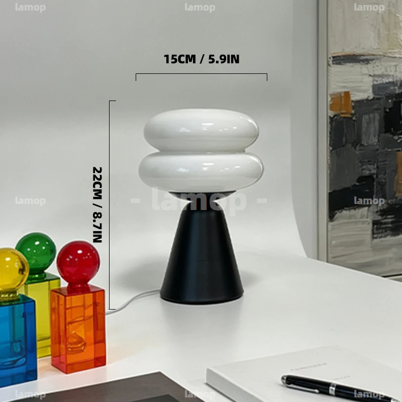 Glass Warm‑Glow Twin‑Bulged‑Oval Taper‑Base Table Lamp Scholarly‑Campus Casual 3 Tone Mellow Radiance Dorm Desktop Shelf Decor