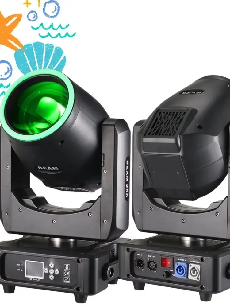 Lyre 250W 8R RGBW BEAM DMX512 Bühnenlicht mit mobilem Audiosteuerungskopf und DMX-DJ-Licht, geeignet für Hochzeitsmusik