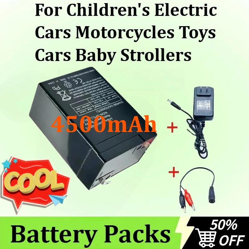 

New Lead Acid Battery for Children's Electric Cars, Motorcycles,Toys, Cars, Baby Strollers Battery 6V 4500mAh +Charger