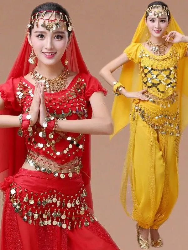 Conjunto de traje de danza del vientre para mujer, ropa india de bollywood, vestido de danza del vientre egipcio