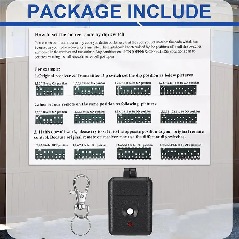 【ALMOST GONE!  】1PCS 1 Channel Keychain Garage Door Remote Compatible With Linear DNT00026, Delta-3 310 Mhz