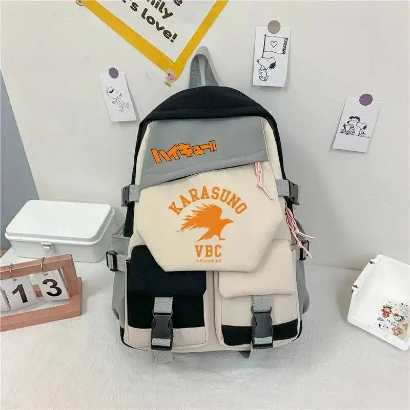 

Anime Game Black Blue Green Red Haikyuu Student Teens School Bags Backpacks