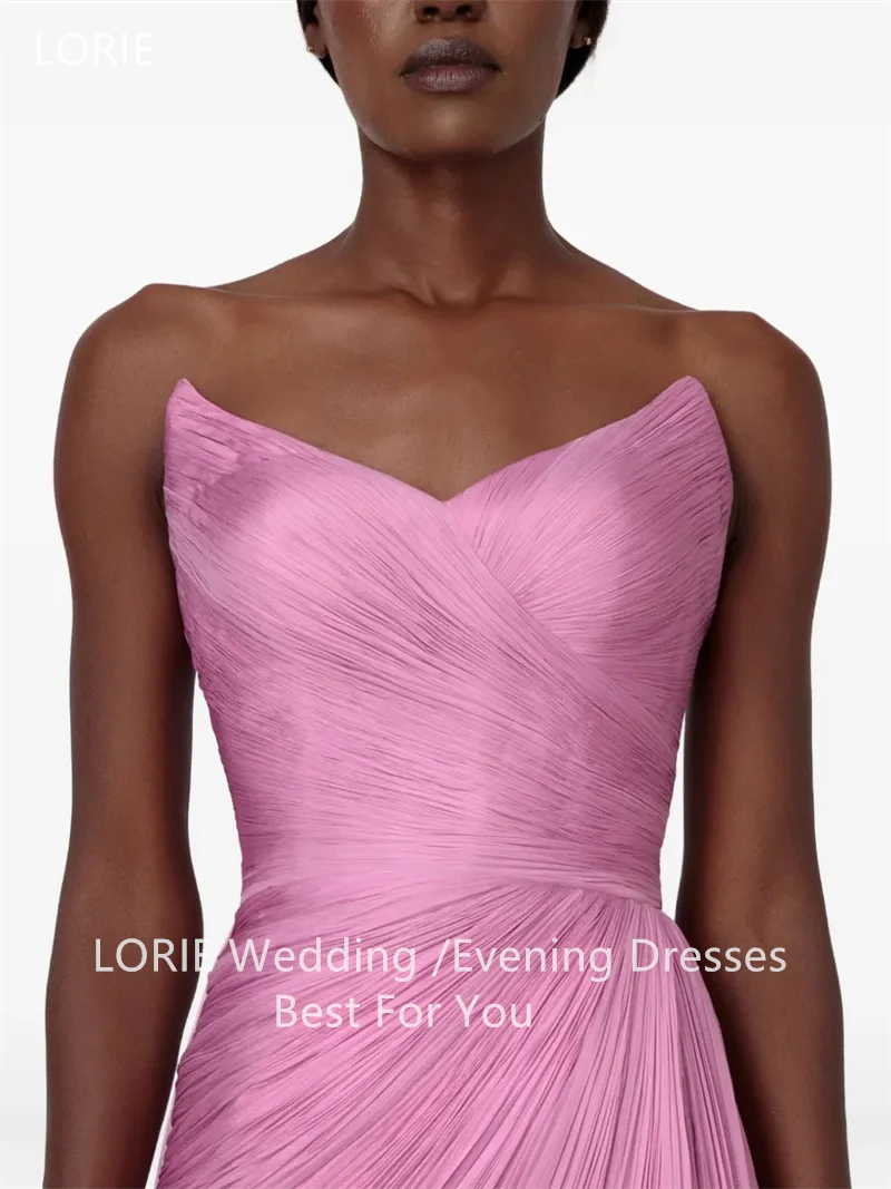 LORIE 2025, maßgeschneiderte A-Linie-Partykleider mit V-Ausschnitt, trägerloses, plissiertes Abendkleid, bodenlang, Ballkleider für besondere Anlässe