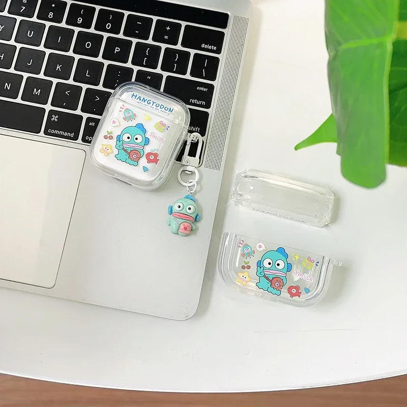 Cute Cartoon Sanrio Hangyodon Earphone Case For Airpods 1 2 3 4 Pro 2 Wireless Bluetooth Headset Protective Transparent Cover