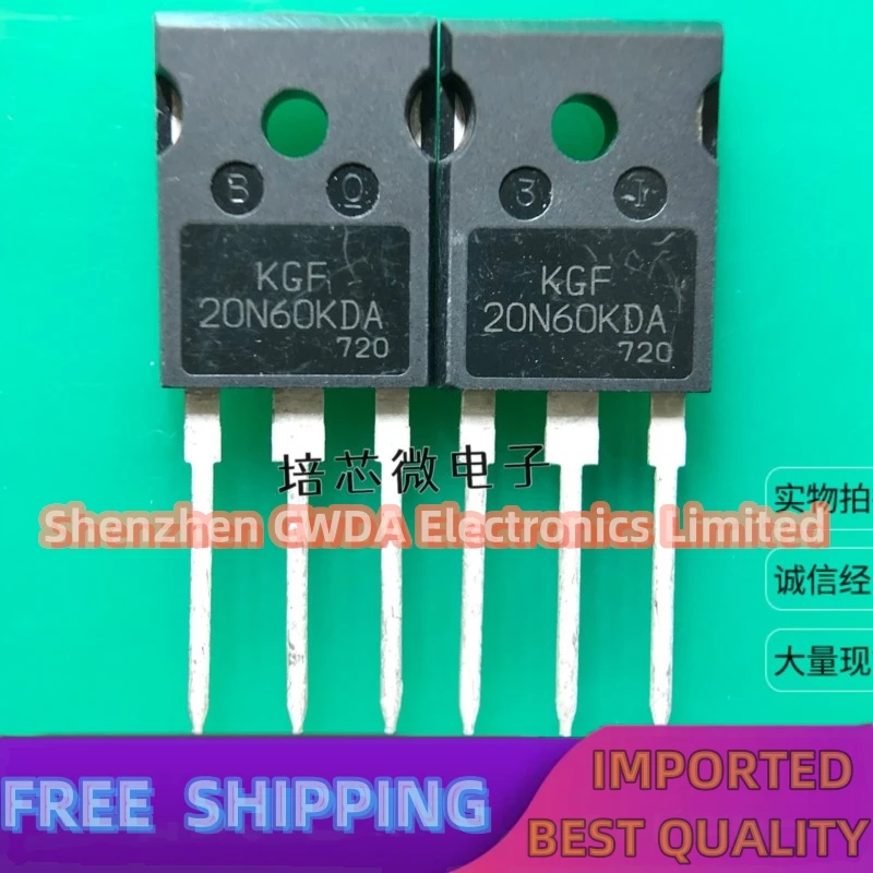 10PCS-20PCS  KGF20N60KDA  TO-247 IGBT 20A 600V  In Stock 