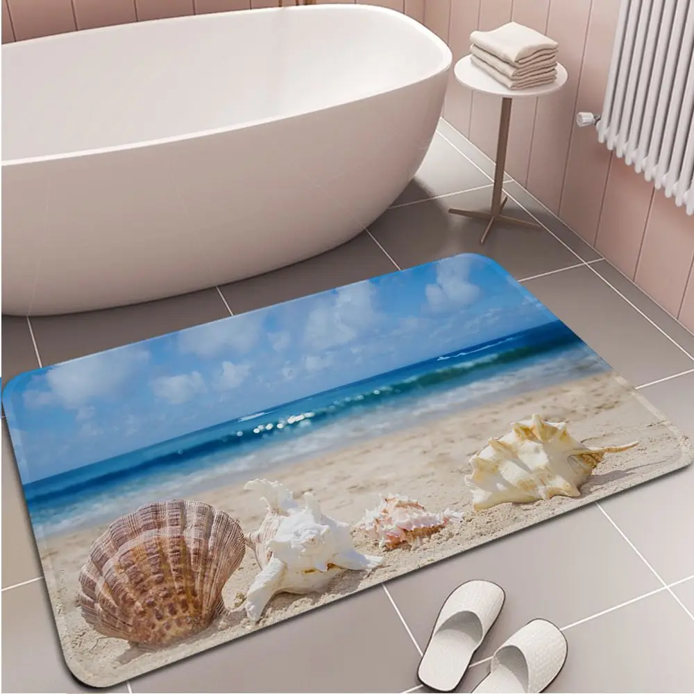 Ocean Beach Starfish Long Rugs Nordic Style Home Doormat Bathroom-Toilet Mats Bedroom Bedside Area Rugs