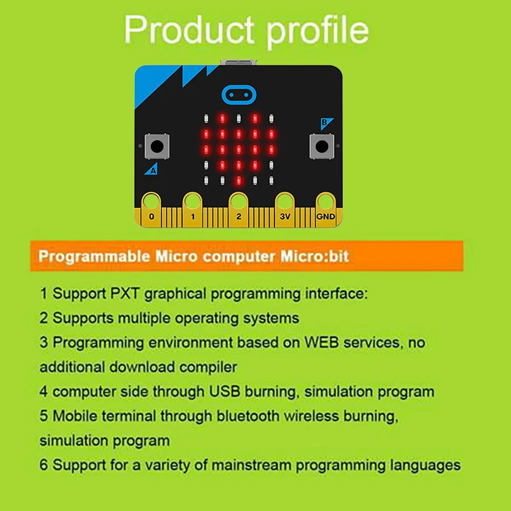

Плата разработки Reliablemicro:Bit V1.5 Micro:Bit Smart Car Kit/Qtruck/Python Education BBC Microbit Программируемый робот для DIY