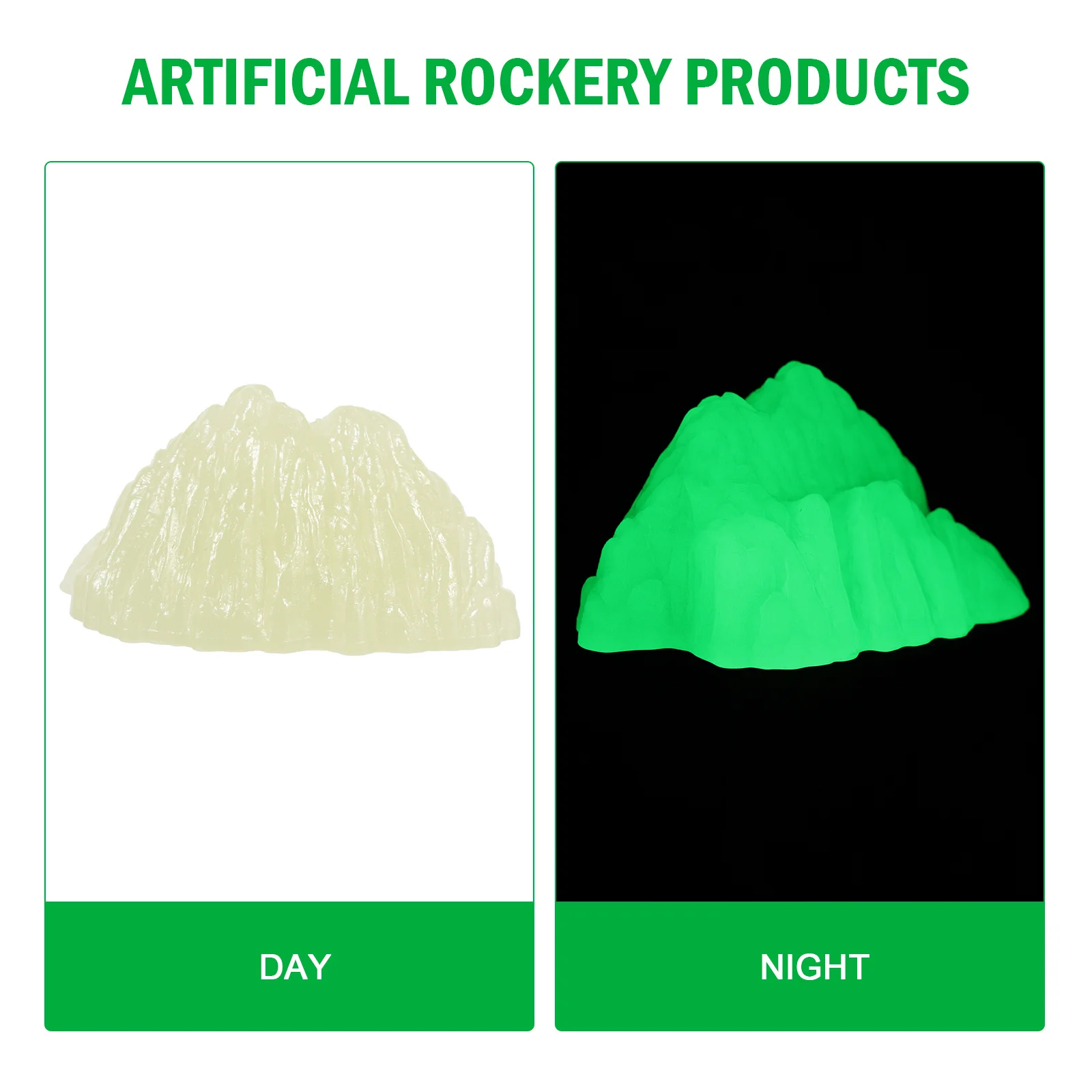 

Desktop Rockery Decor Night Glowing Stones Delicate Aquarium Accessory Compact Fish Tank Decor Realistic Lightweight Durable