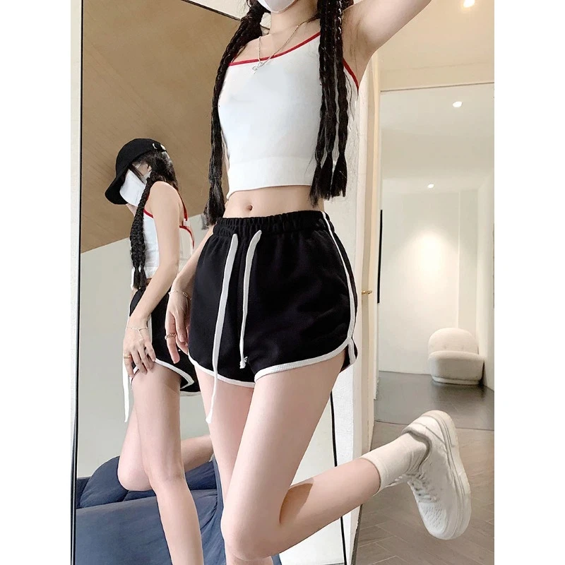 Summer Women Loose Sports Shorts Elastic Waist Drawstring fashion street style women Shorts Female Casual   Trousers all-match