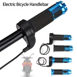 Tool 3 Wires Long Cable Universal Scooter Handle Electric Bicycle Handlebar E-Bike Throttle Grip Blue Twist Accelerator