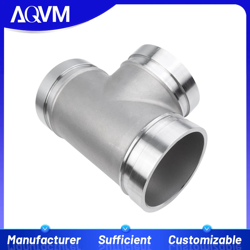 3 Inch Stainless Grooved Coupling Tee Fitting HVAC Plumbing Industrial Pipe Connector Durable Water Supply System Accessories