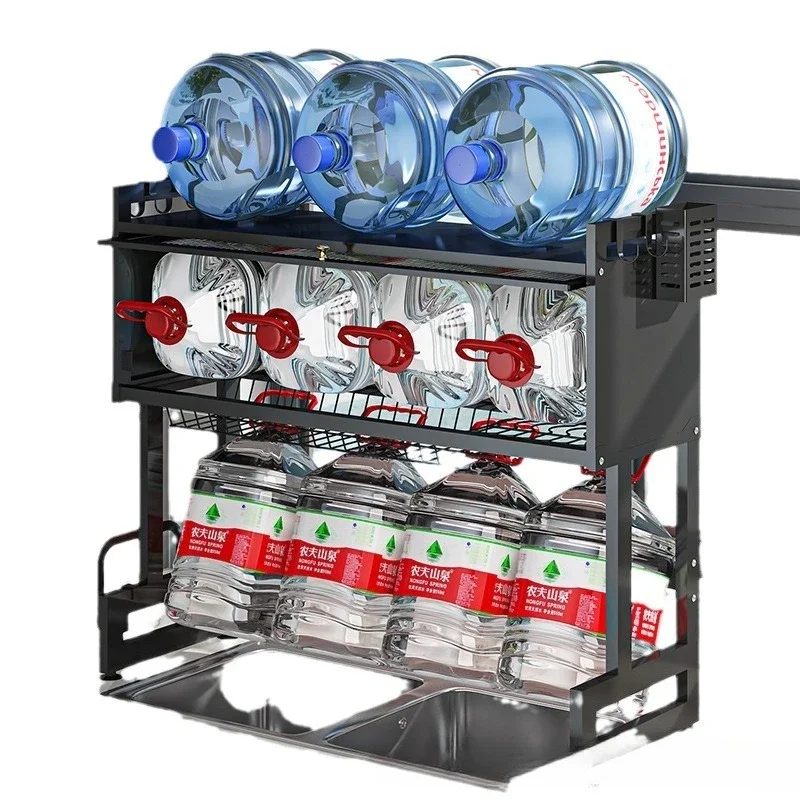 

With cabinet door, kitchen, sink rack, dust, dishes, storage rack, sink