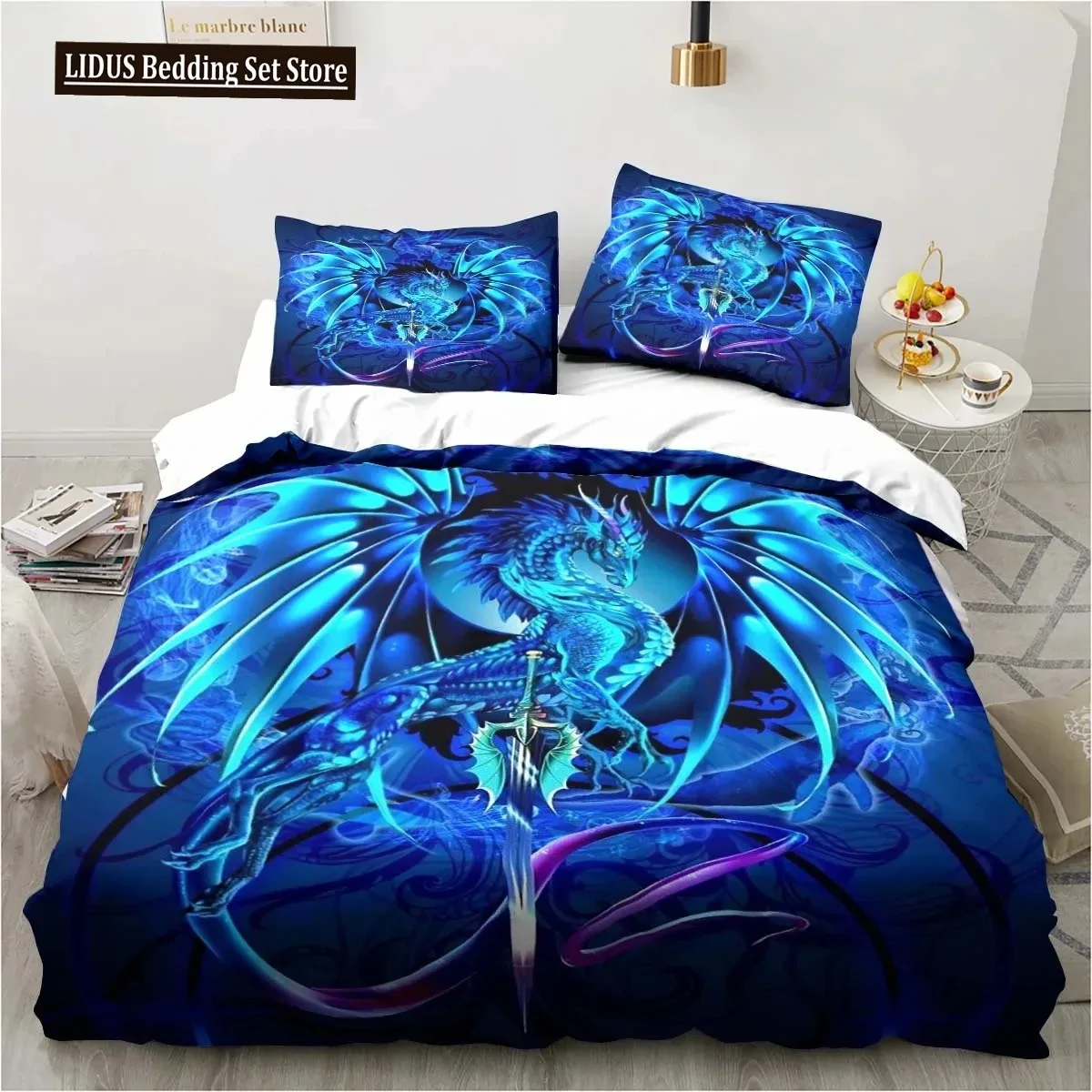 

Magic World Dragon Bedding Set Boys Girls Twin Queen Size Duvet Cover Pillowcase Bed Kids Adult Fashion Home Textileextile