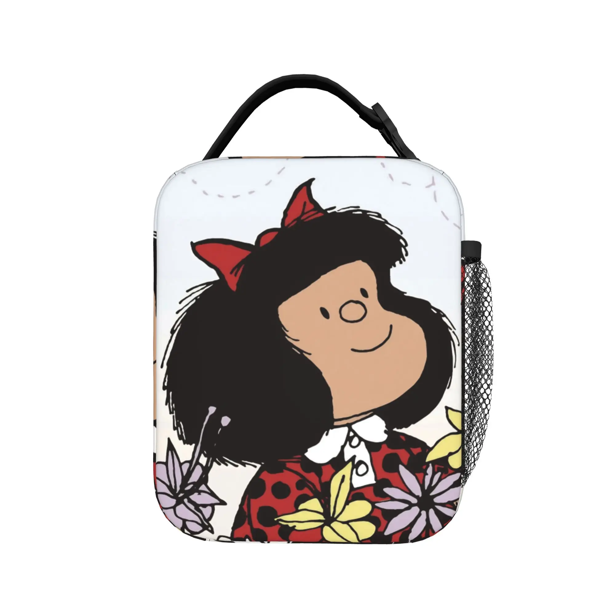 Mafaldas Flowers 80s Insulated Lunch Bag Leakproof  Reusable Thermal Bag Tote Lunch Box Beach  Outdoor Men Women
