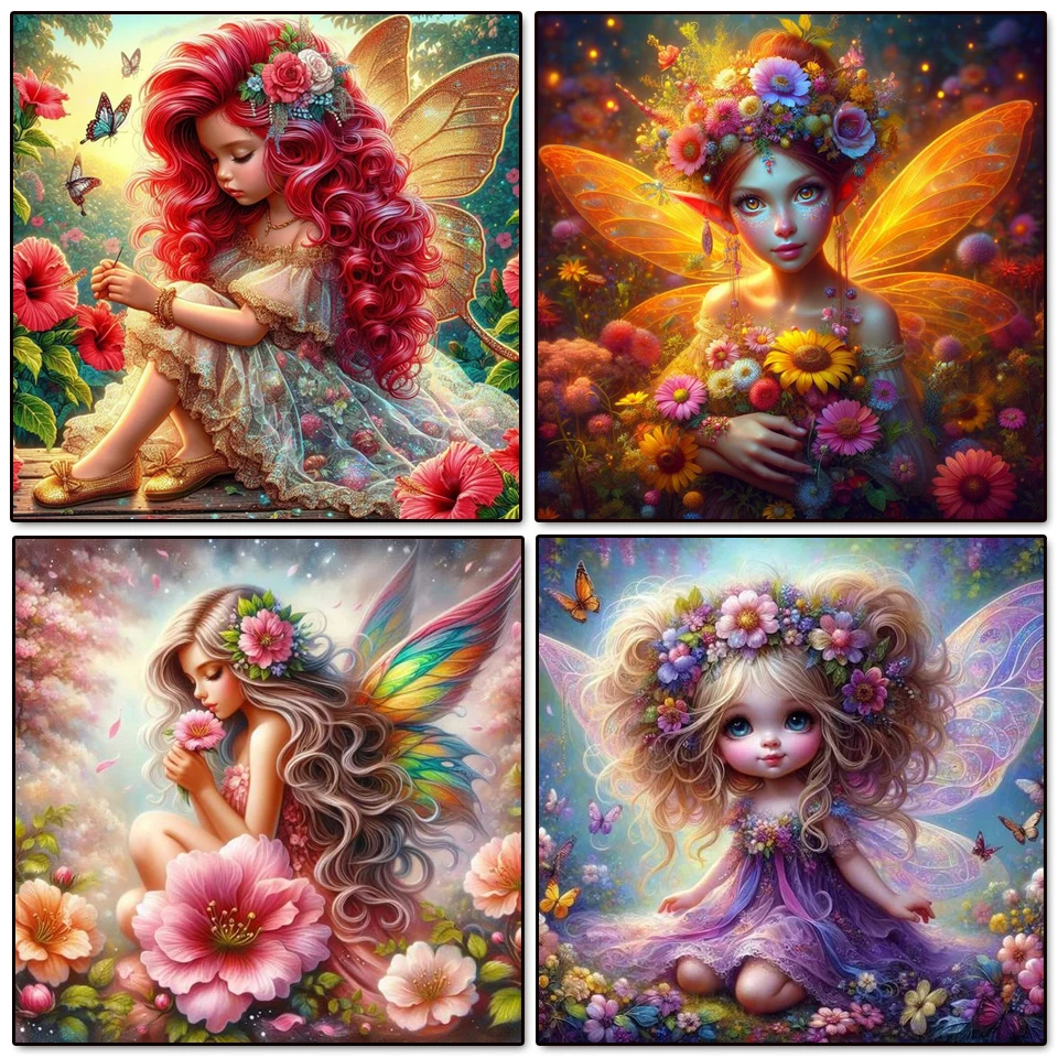 DIY 5D الماس اللوحة الجنية الجديدة 2024 كامل جولة فسيفساء المشهد صورة عبر الابره عدة الفن حجر الراين ديكور المنزل هدية