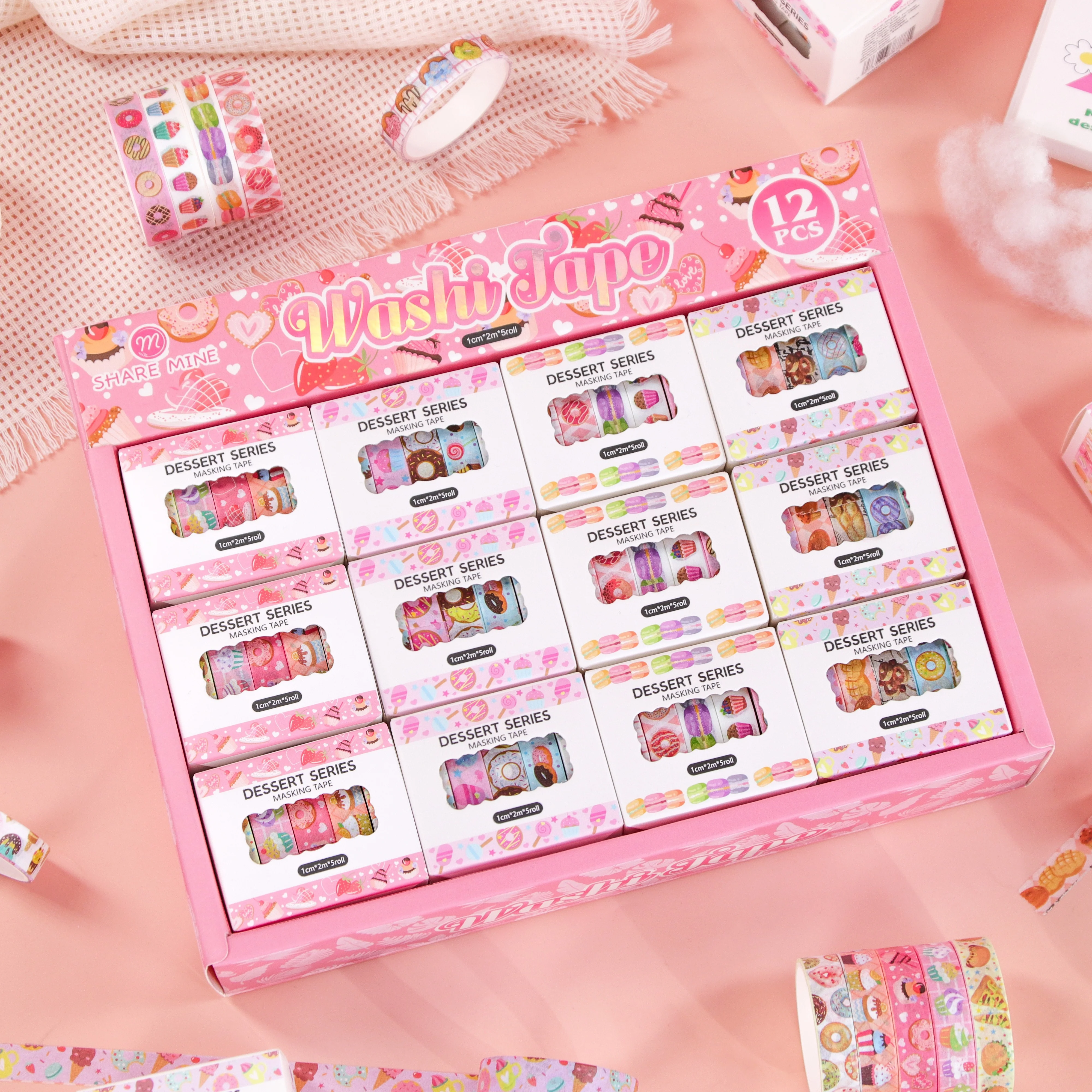 Contain Random Items, 5/20/60 Rolls, Dessert Washi Tape Set, Decorative Tape for Journaling, Scrapbooking, DIY Crafts
