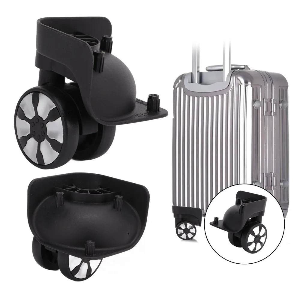 1 Pair Mute Luggage Swivel Casters 360° Rotation Double Row Luggage Swivel Wheels Suitcase Wheels Replacement Suitcase Trolley