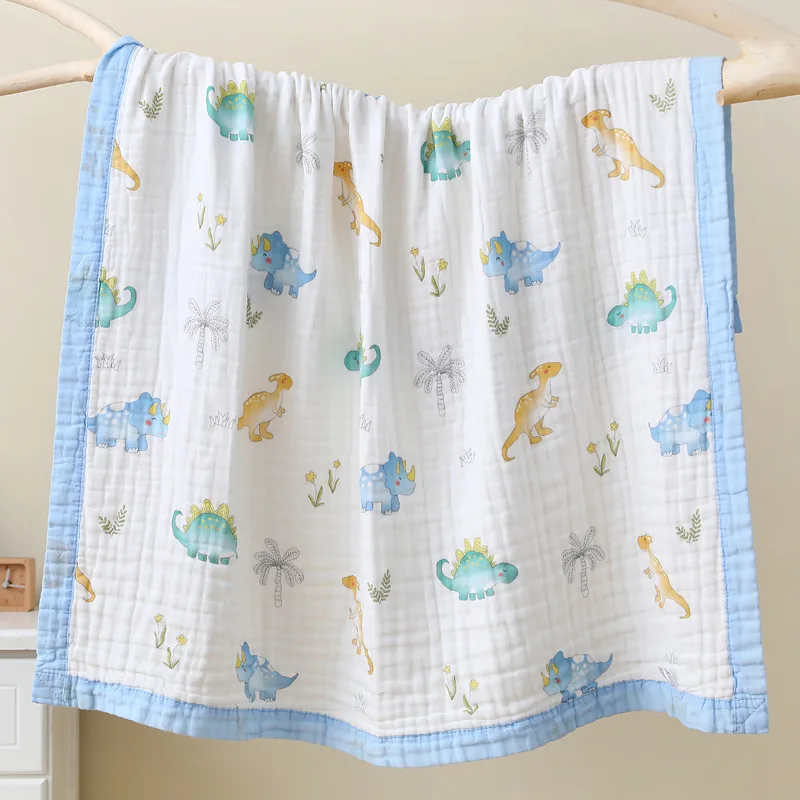 Four Seasons Cotton Gauze Six-layer Blanket Cartoon Print Baby Blanket  Soft Newborn Warm Blanket Children's Stroller Blanket