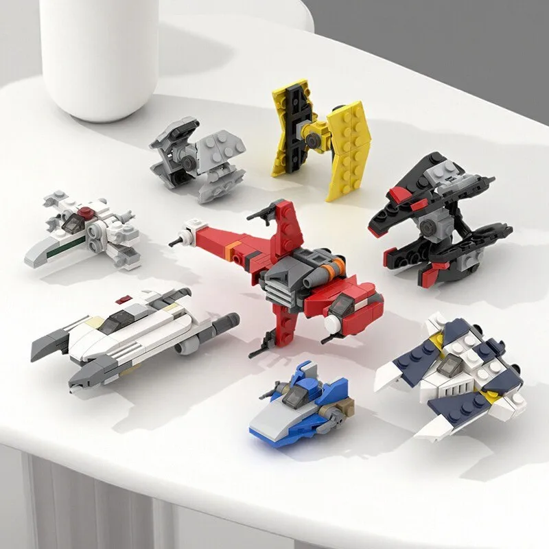 

MOC креативная мини-модель морского истребителя Rebel Space Interstellar Fleet, строительные блоки, игрушка, детская головоломка в сборе, подарок на день рождения