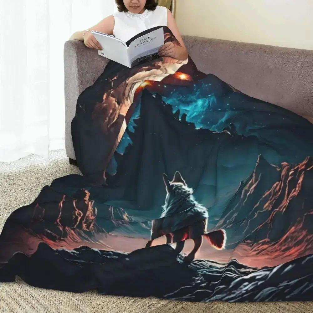 

Wolf Enchanted Place Blankets Dark Night Camping Flannel Throw Blanket Warm Soft Couch Chair Design Bedspread Birthday Gift