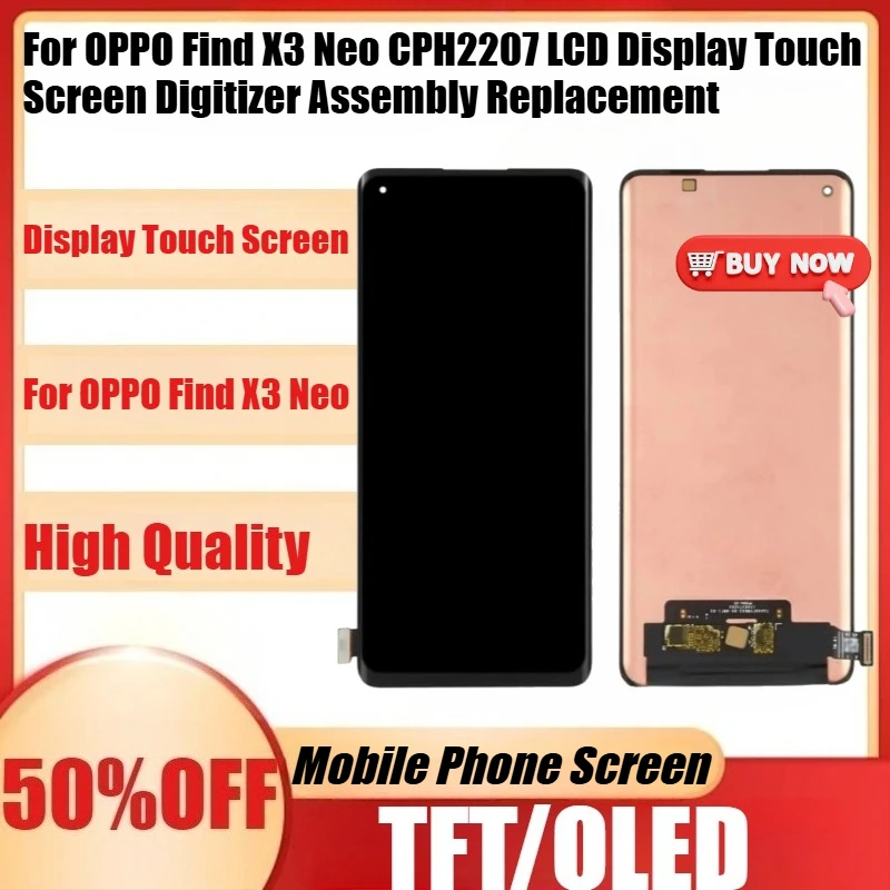 

New TFT/OLED X3Neo Display Screen For OPPO Find X3 Neo CPH2207 LCD Display Touch Screen Digitizer Assembly Replacement