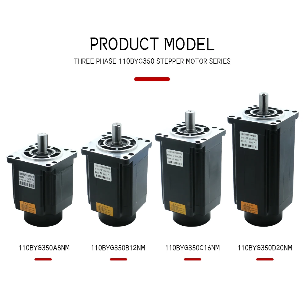 HLTNC Nema42 110mm 110BYG350 8Nm 12N 16N 20Nm 3 Phase Stepper Motor With HB3722MA Hybrid Engine Control Driver For CNC Engraver