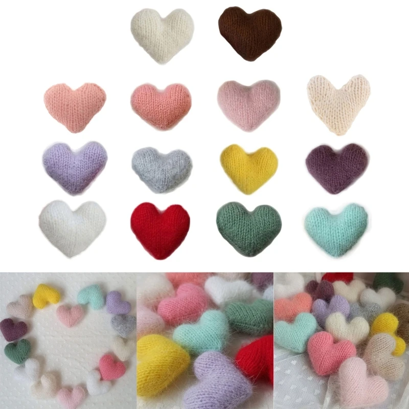 

Photography Props Mohair Love Heart for Baby Newborn Infant Hand-weaving Loving Heart DIY Photo Party Backdrop Props