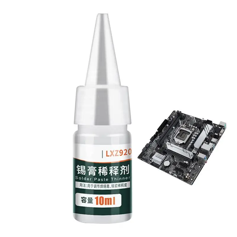 

Flux Paste Soldering Diluent 10ml Lead-free Solder Flux Paste Thinner Colorless Metal Liquid Solder Flux Thinner Dropper Design