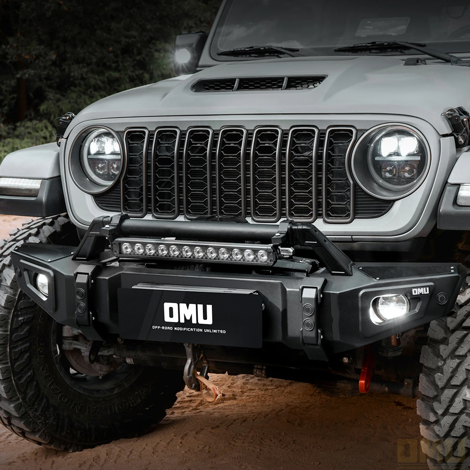 

Передний бампер серии OMU Genesis для Jeep Wrangler JL, аксессуары для бездорожья, защита бампера для Jeep Gladiator