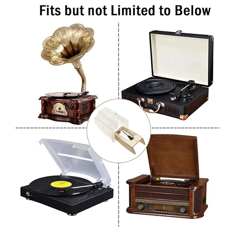 3 قطع من إبرة مشغل التسجيلات، إبر سجل ذهبية مطورة بديلة لـ Crosley، Victrola، Jensen Turntable متينة