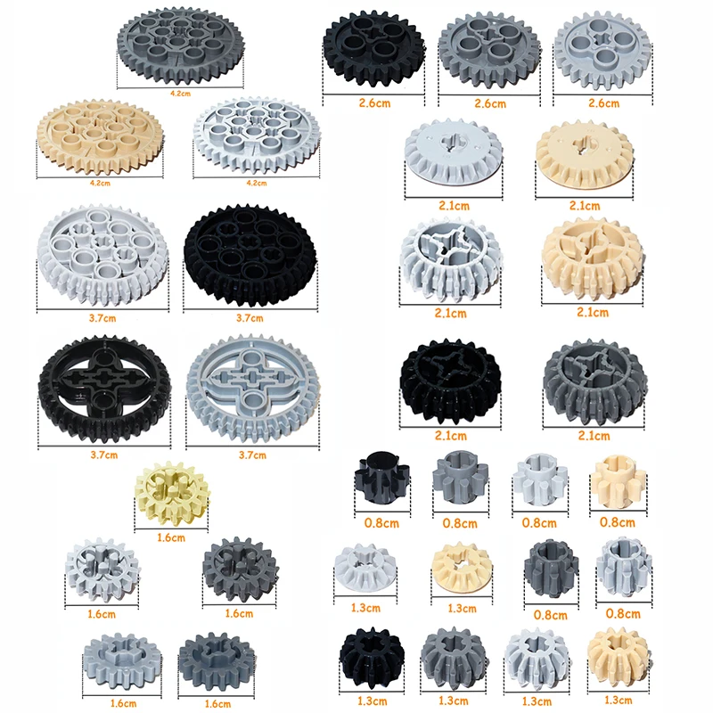 Gear Bulk Bricks MOC Parts 3649 3648 3647 10928 32498 32269 32270 32198 6589 4019 94925 3650 46372 Technical Building Blocks
