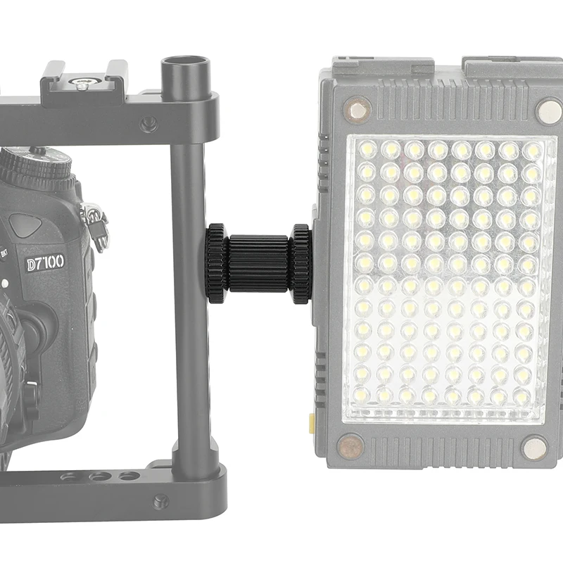 HDRig 더블 엔드 1/4"-20 카메라 케이지 리그 모니터용 나사 마운트 사진 스튜디오용 엄지 잠금 휠이 있는 숄더 리그