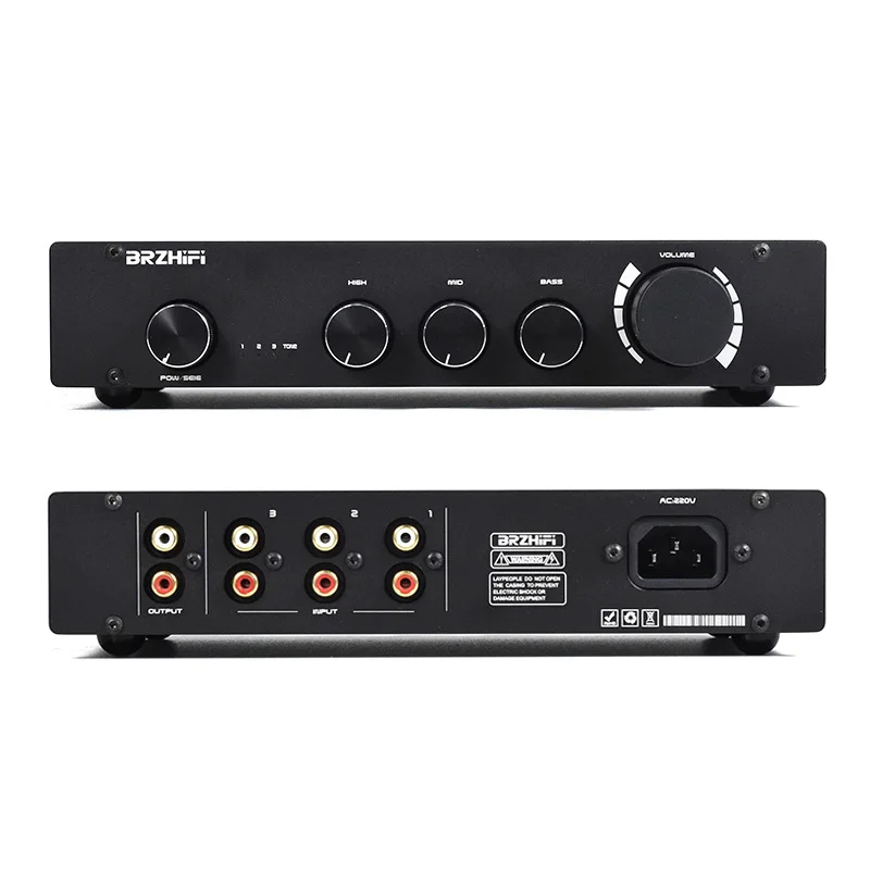 Pure Class A Preamp Audio Preamplifier 2.0/2.1 Channel Tone HIFI Preamp High, Middle and Bass Adjustment Bluetooth 5.0 Decoding