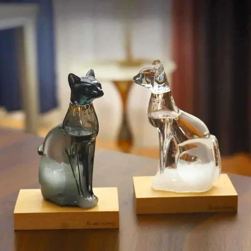 New Glass Figurines Weather Forecast Widget Animal Figurines Desk Decoration Accessories Decoration Crafts Valentine Gift I