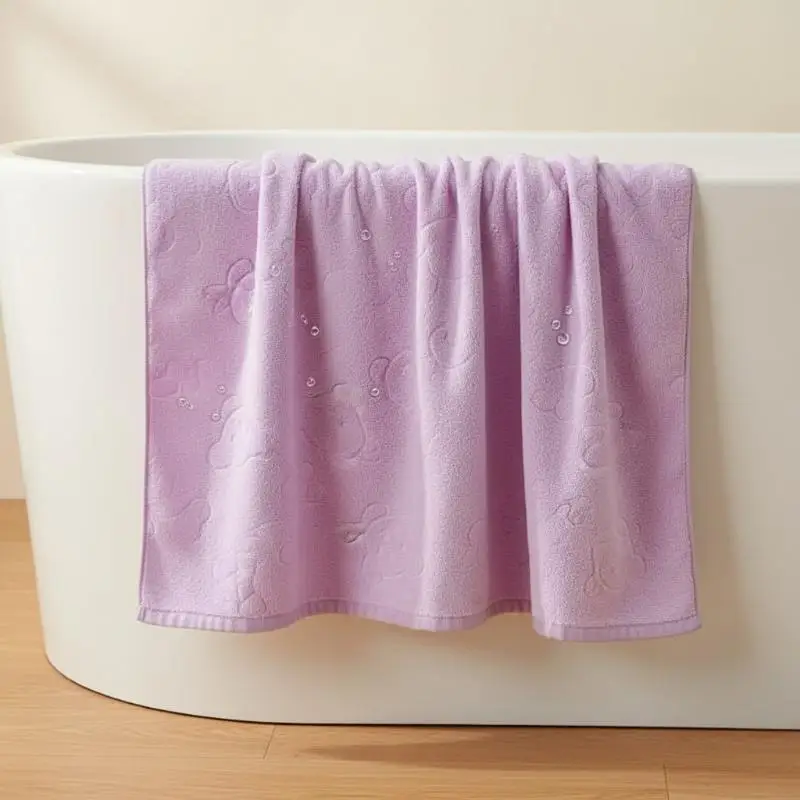 Embossed Bath Towel 70x120cm Quick Drying High Absorbent Machine Washable Towel for Gym Travel Bathroom Daily Use