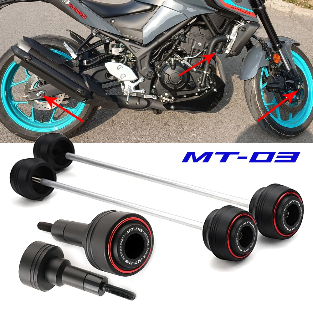 

For YAMAHA MT-03 2016-2024 MT03 2025 MT 03 MT-25 Motorcycle Accessories Wheel Axle Fork Crash Protector Pad Frame Sliders
