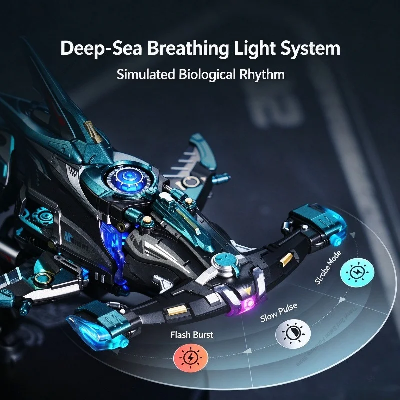 Mechanical Hammerhead Shark Desktop Ornament Craft Kit Beginner Assembly Difficulty Home Decor Figurines Miniatures Gift FYFM