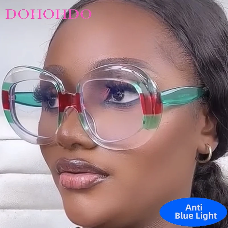 

New Luxury Designer Oversized Irregular Optical Glasses Women Men Brand Computer Play Games Anti-Blue Light Eyewear Office Work